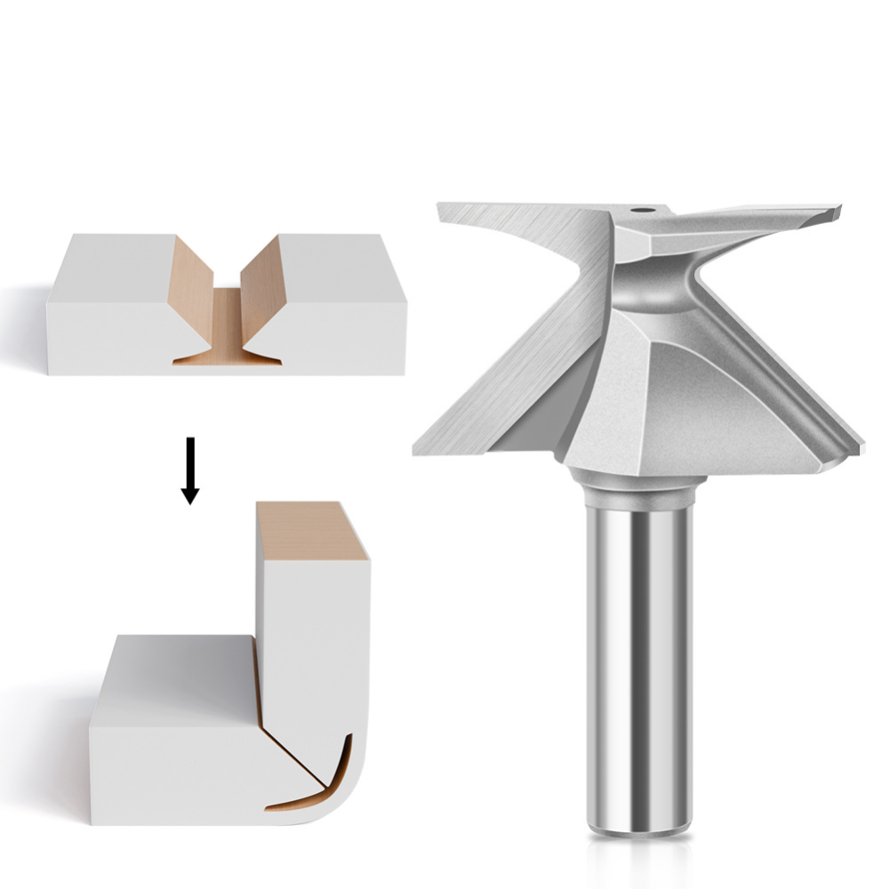 Router Bits For Woodworking - ดอกกัดไม้คาร์ไบด์แบบล็อคมุม 45 องศา ขนาดก้าน 1/2 นิ้ว