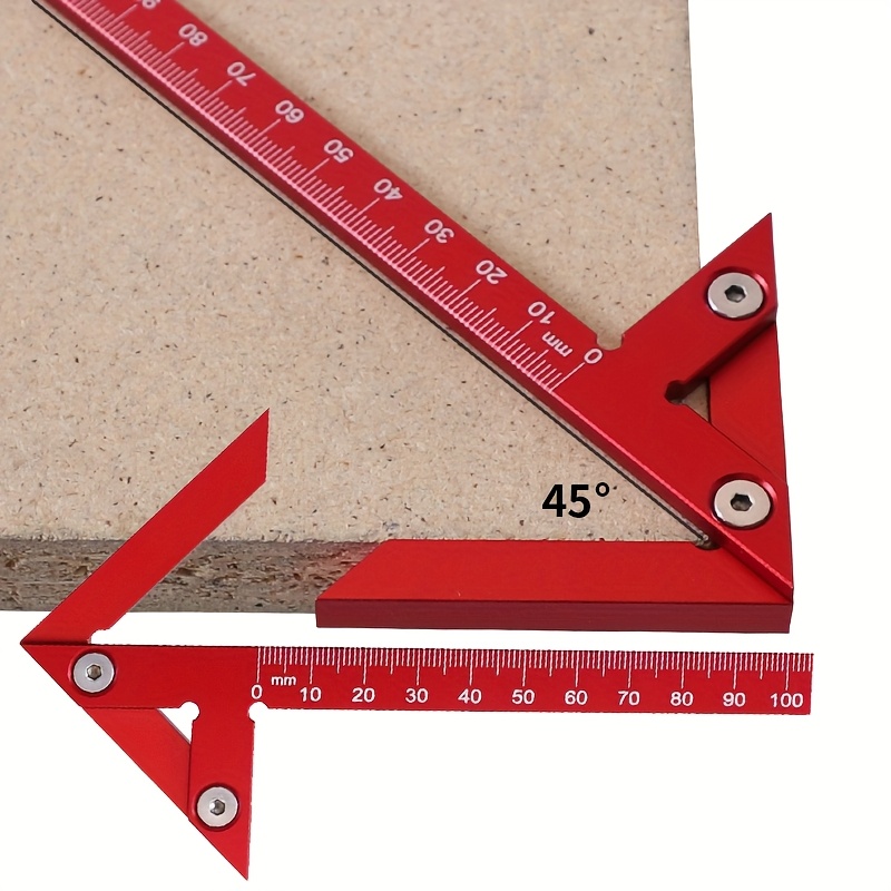 Woodworking Essentials - ไม้บรรทัดวัดมุม 45/90 องศา สำหรับทำเครื่องหมายตำแหน่งกลาง, ไม้บรรทัดวัดมุมสำหรับงานไม้, เครื่องมือวัดตำแหน่งกลางสำหรับช่างไม้