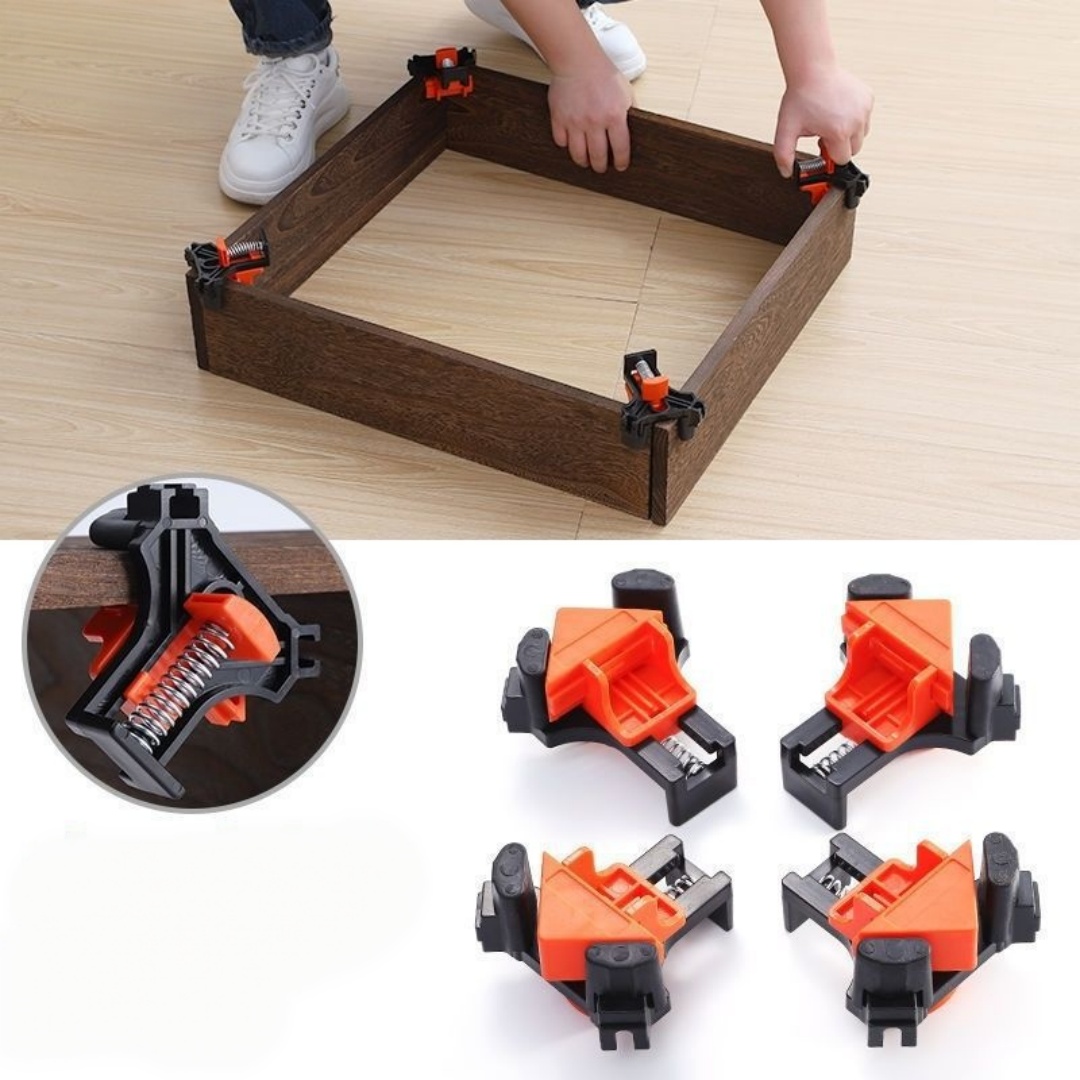 Woodworking Essentials - 4 ชิ้น 90 ° คลิปหนีบมุมฉาก คลิปยึดกรอบรูป