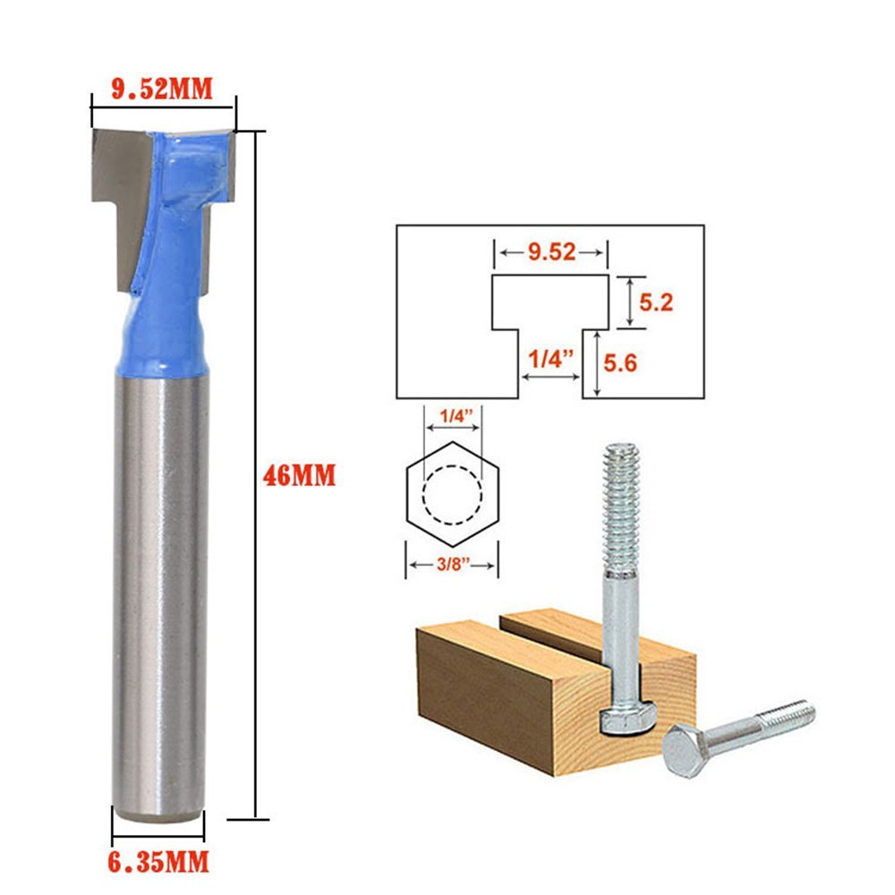 Router Bits For Woodworking - A11I 1/4 นิ้ว Shank T-Slot CUTTER