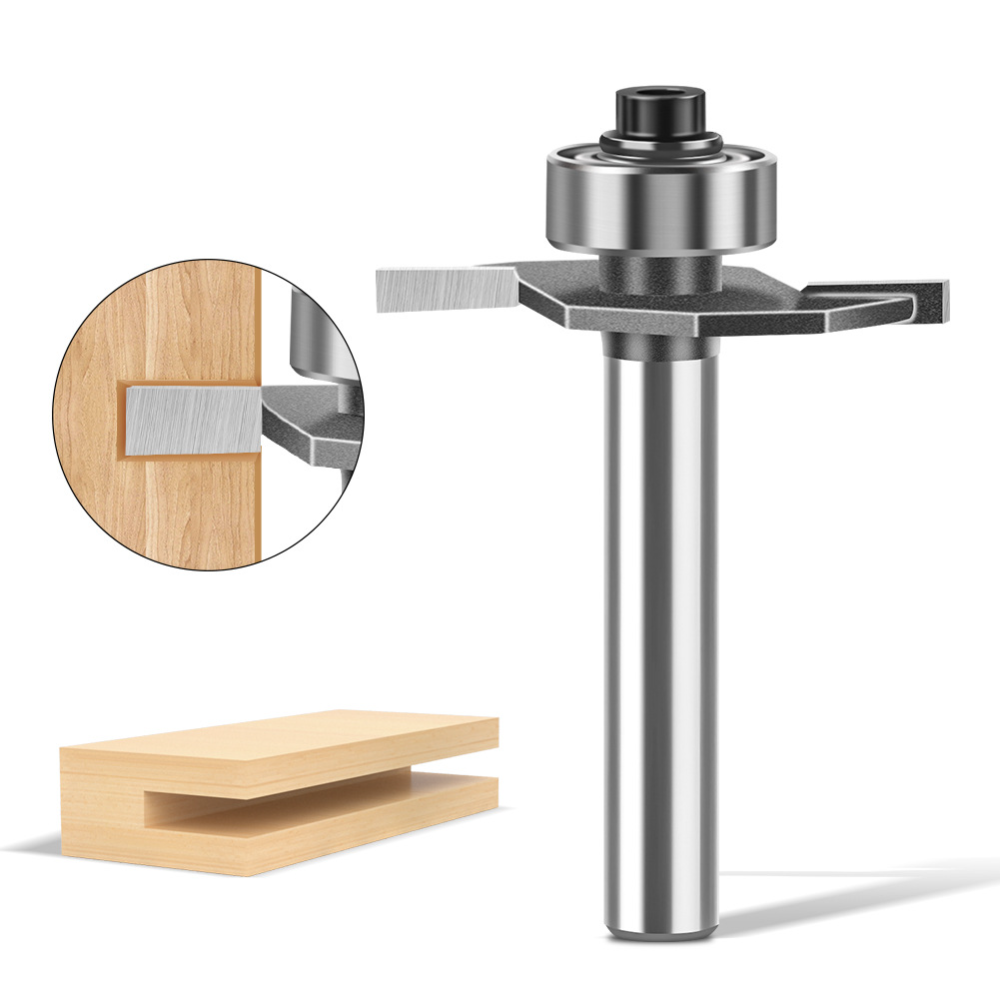 Router Bits For Woodworking - ดอกกัดร่องไม้คาร์ไบด์แบบด้ามจับ 1/4-1/2 นิ้ว พร้อมลูกปืน รูปทรงตัว T