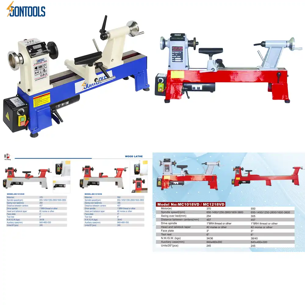 Woodworking Lathe - เครื่องกลึงไม้ MC 1218 พร้อมลูกปืนทนทานสำหรับงานไม้ ลดราคา