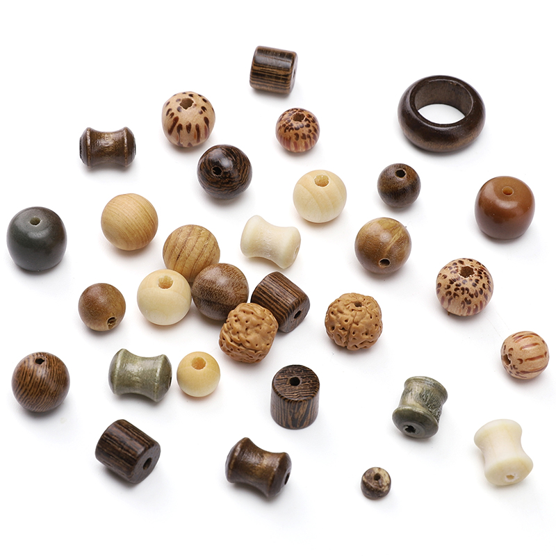 1-130pcs Vintage ลูกปัดไม้ธรรม - Woodworking Crafts บทวิจารณ์และราคา