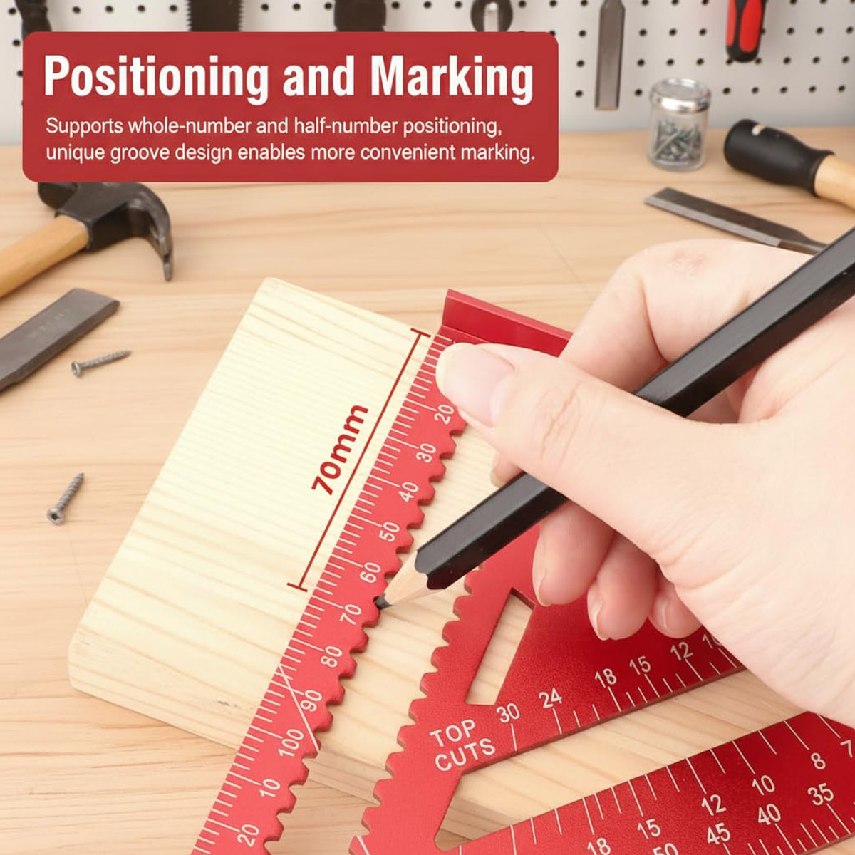 ไม้บรรทัดสามเหลี่ยมอลูมิเนียมอ - Woodworking Essentials บทวิจารณ์และราคา