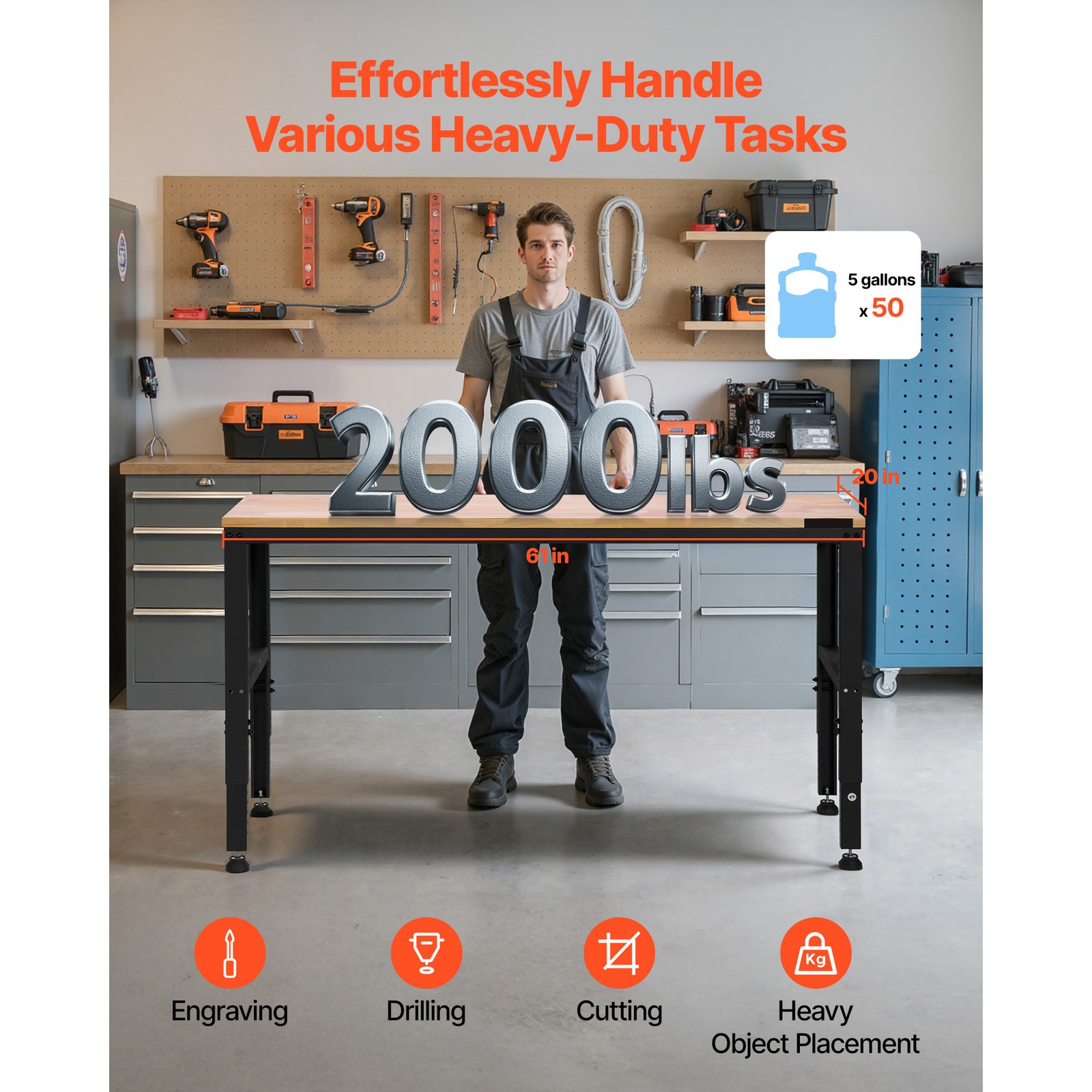 โต๊ะทำงานปรับระดับความสูงได้ 6 - Woodworking Bench บทวิจารณ์และราคา