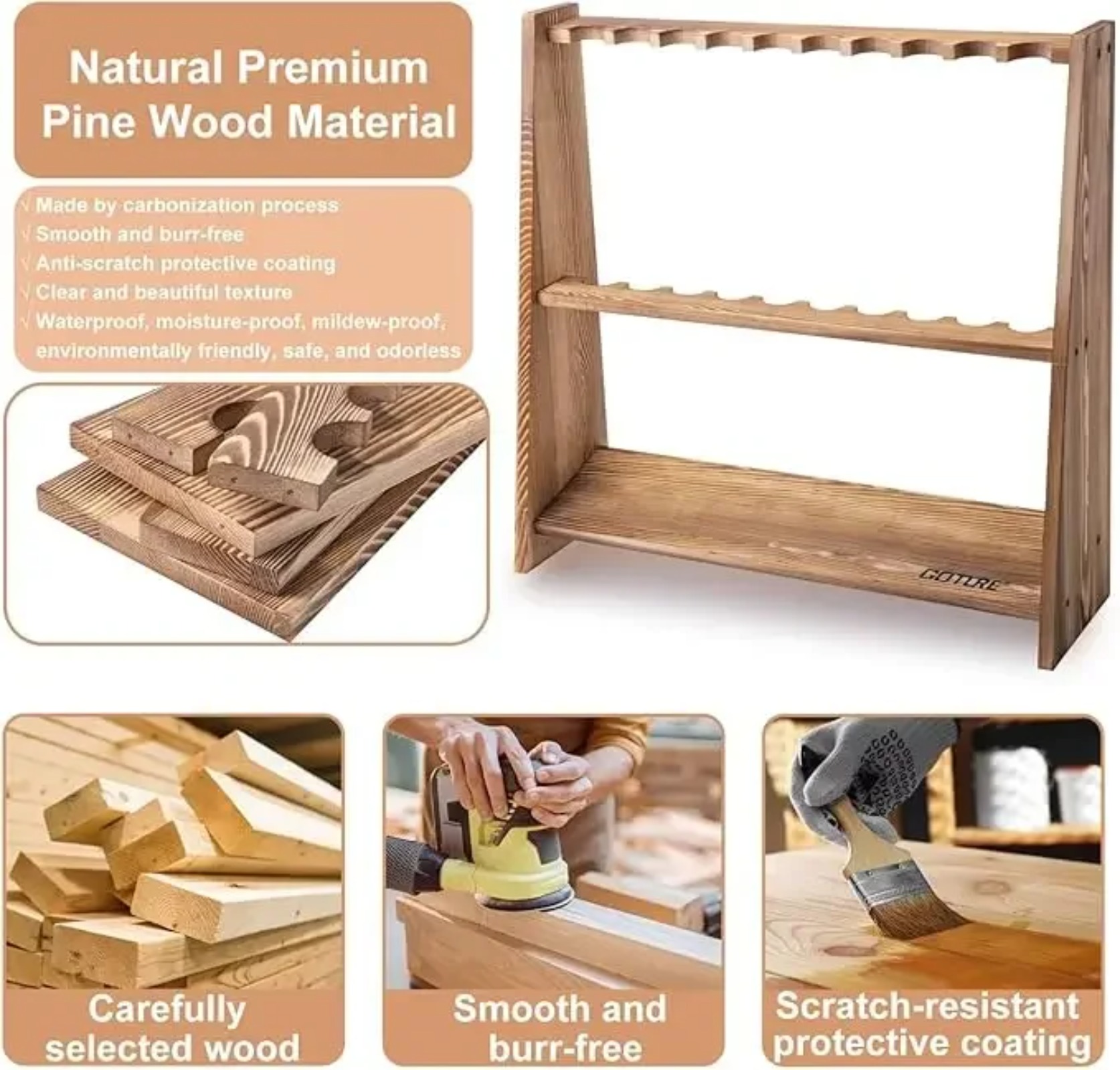 ชั้นวางคันเบ็ดตกปลา Goture ทำจ - Woodworking Show บทวิจารณ์และราคา