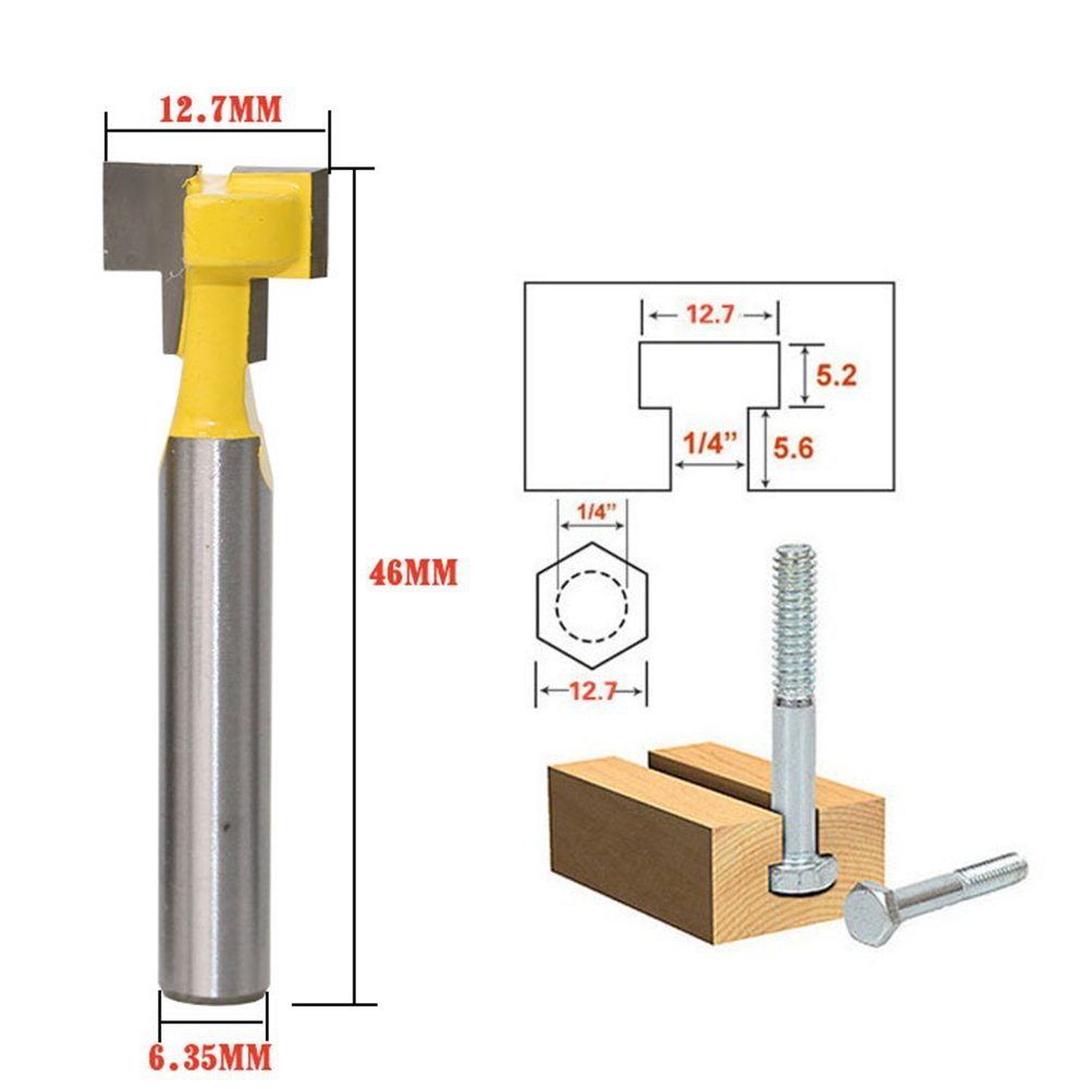 A11I 1/4 นิ้ว Shank T-Slot CUT - Router Bits For Woodworking บทวิจารณ์และราคา